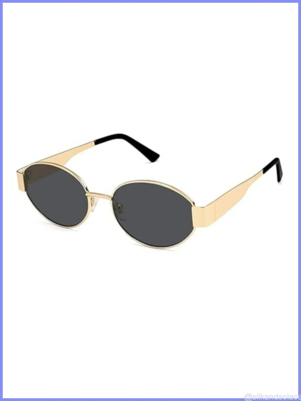 Retro Oval Sunglasses for Women Men Trendy Designer Metal Frame 90s